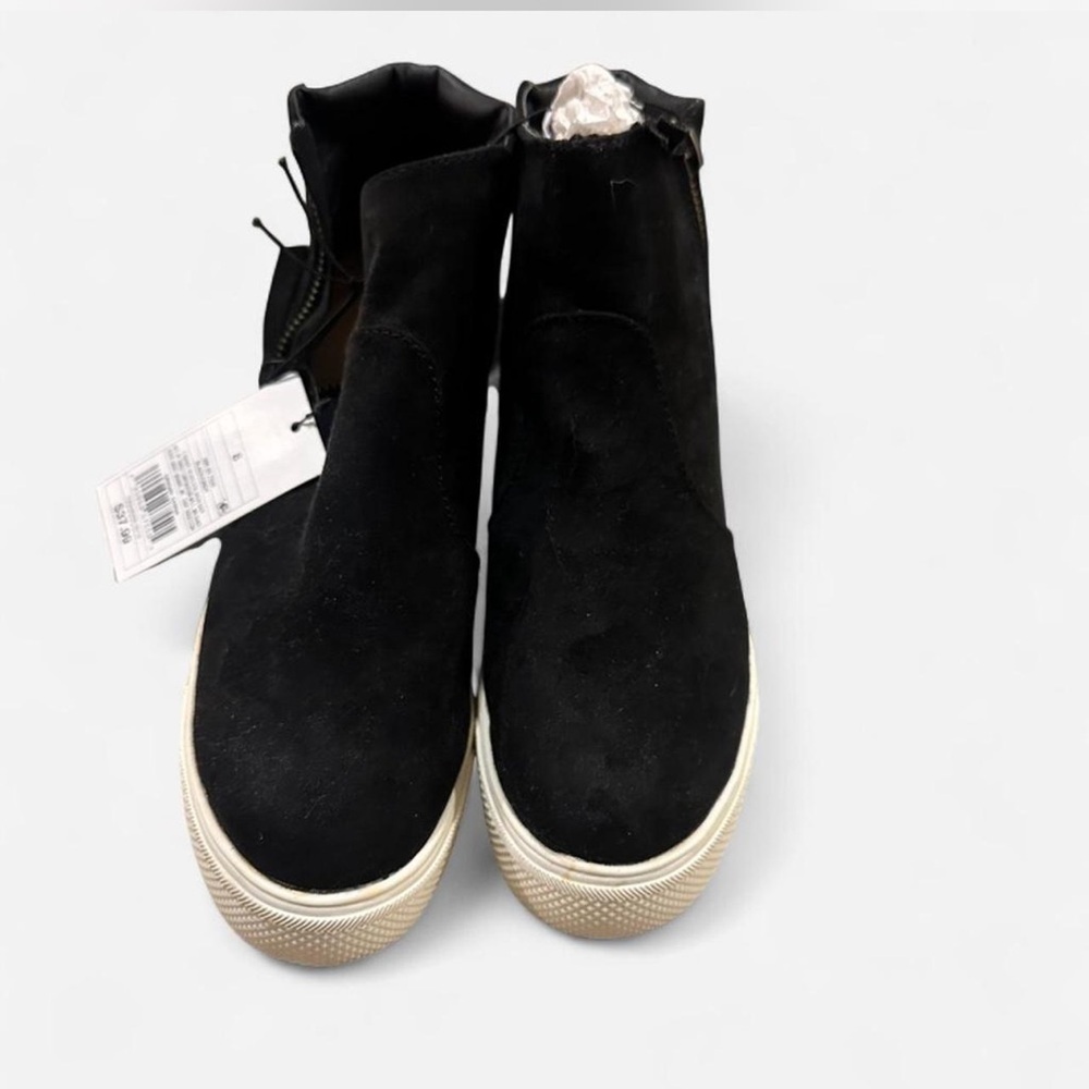 Black Suede High-Top Sneakers